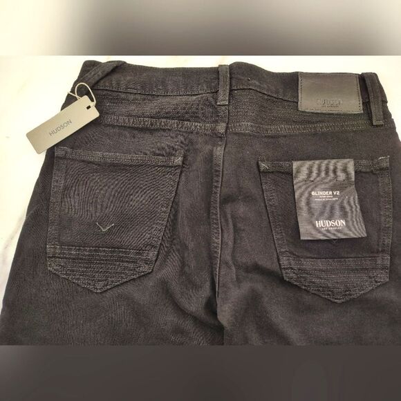 Hudson Blunder V2 Skinny Biker Moto Motorcycle Jeans Pants Black Denim Sz 29 - Picture 15 of 16